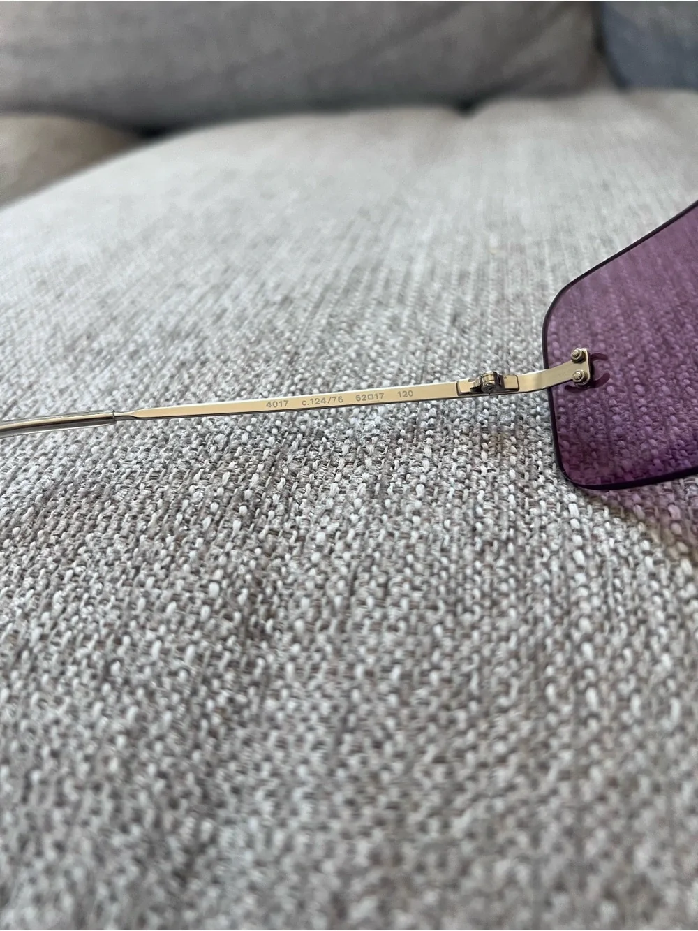 Chanel 4017 Vintage Rimless Purple Sunglasses with Silver Frame